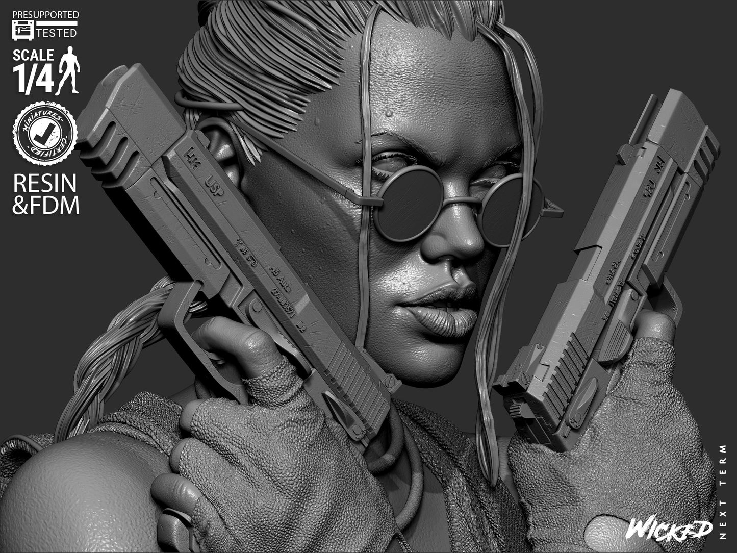 Lara Croft (Fan Art) Portrait - 1:8 and 1:4 scale 3d Printed Model Kit