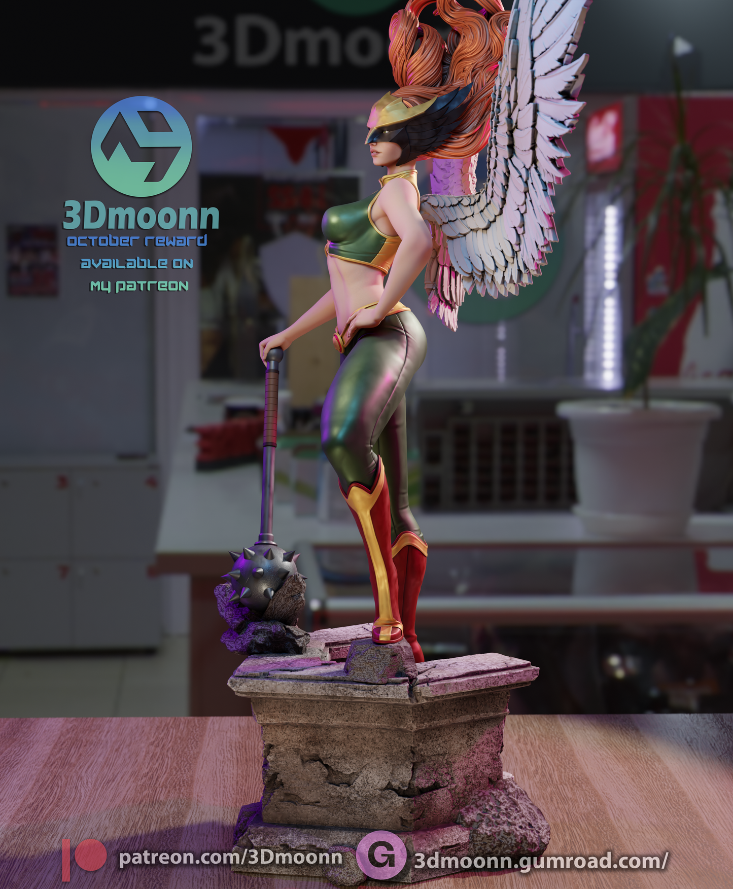 Hawkgirl (Shiera Sanders) - 3d Printed 1:6 model kit (Fan Art)