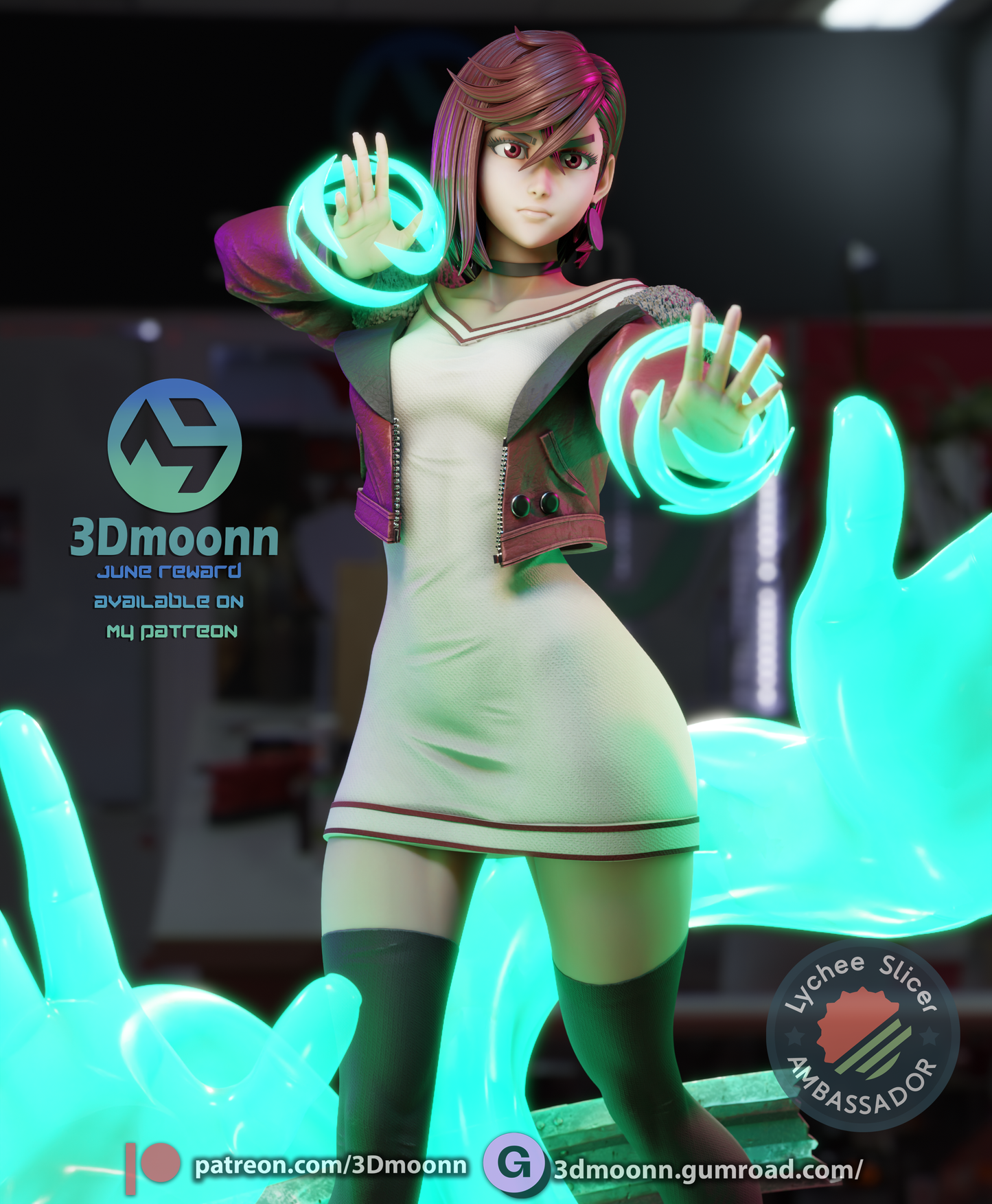 Momo Ayase (Dandadan) - 3d Printed 1:6 model kit (Fan Art)