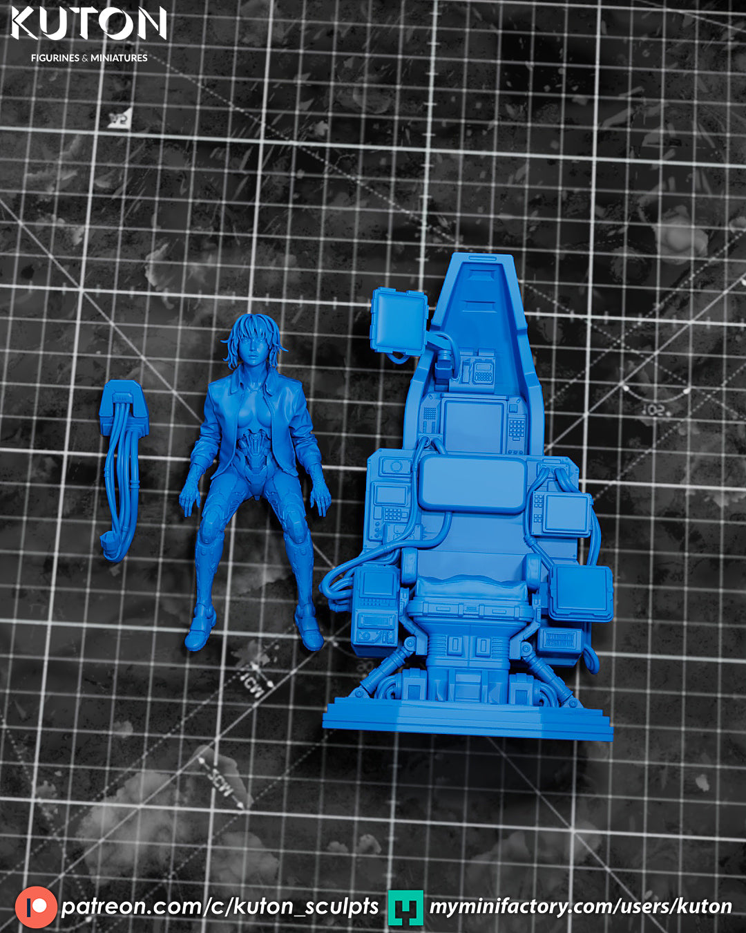 Ghost in the Shell -3D Printed Model kit - 10 Scale and Mini available