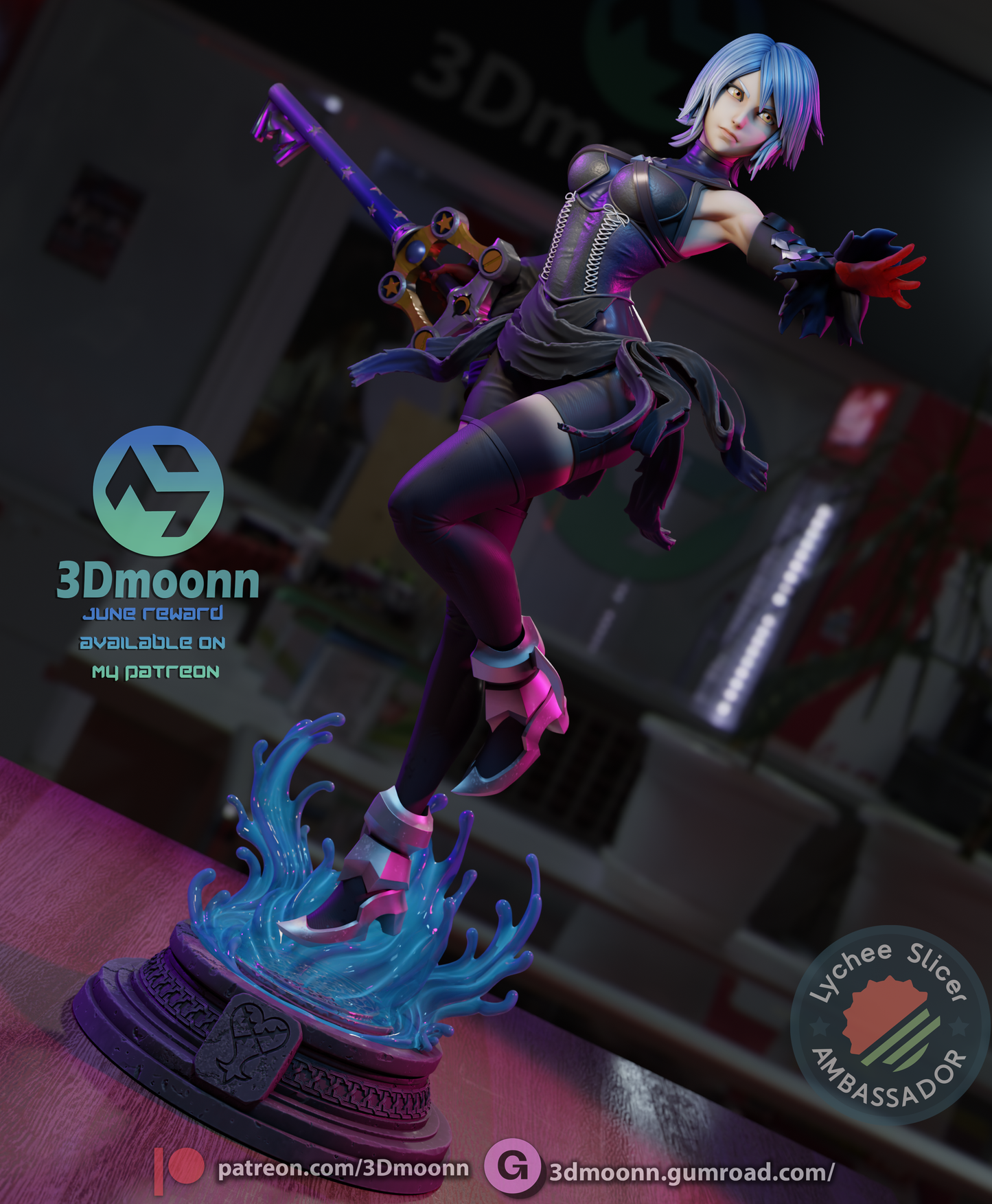 Aqua  (Kingdom Hearts) - 3d Printed 1:6 model kit (Fan Art)
