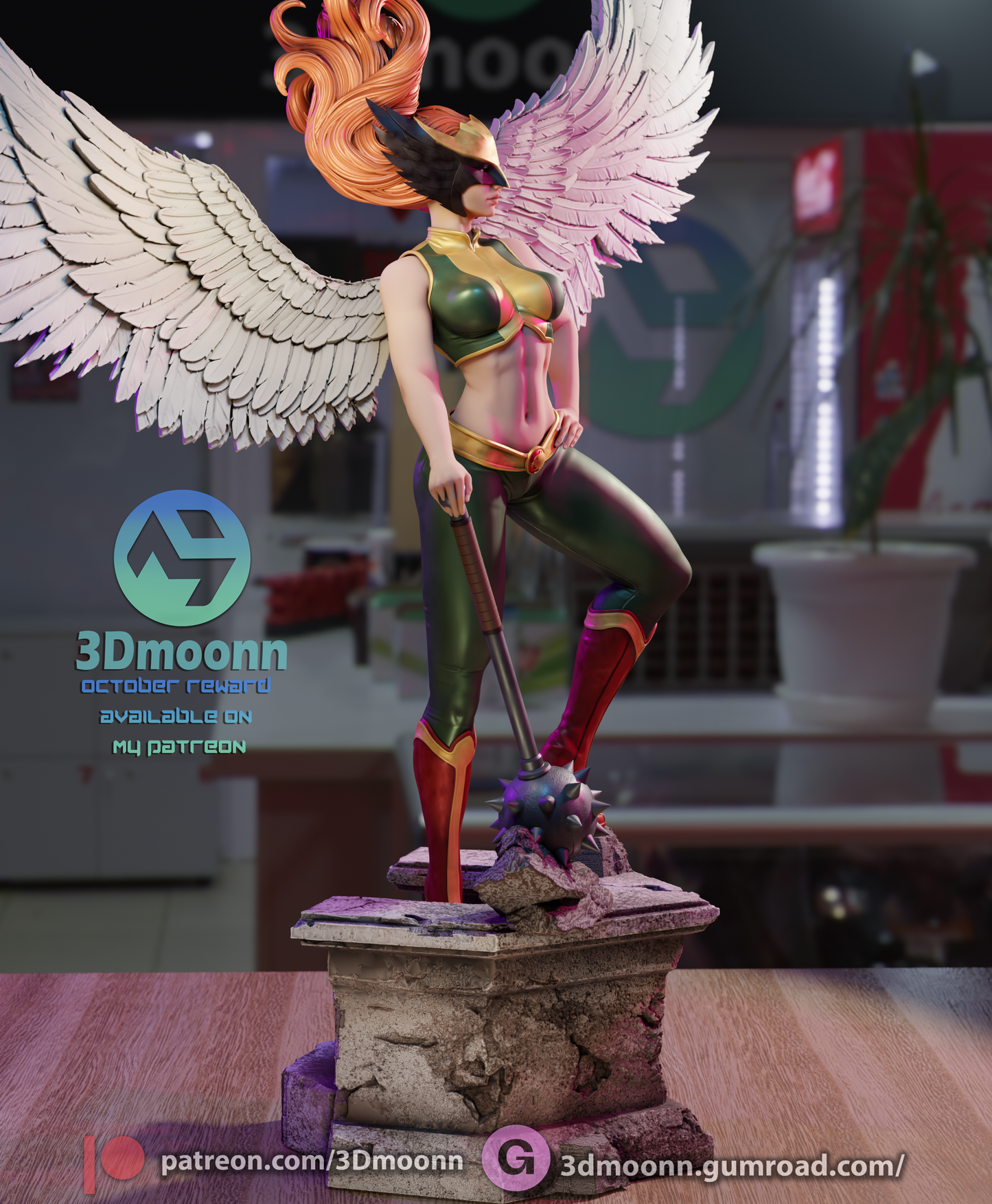 Hawkgirl (Shiera Sanders) - 3d Printed 1:6 model kit (Fan Art)