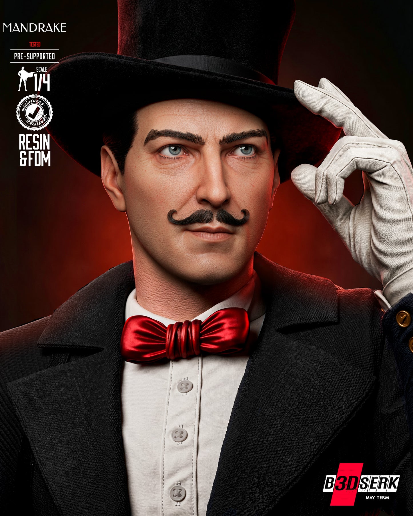 Mandrake (Bust) 3D Model Kit - 4 or 8 scale (Fan Art)