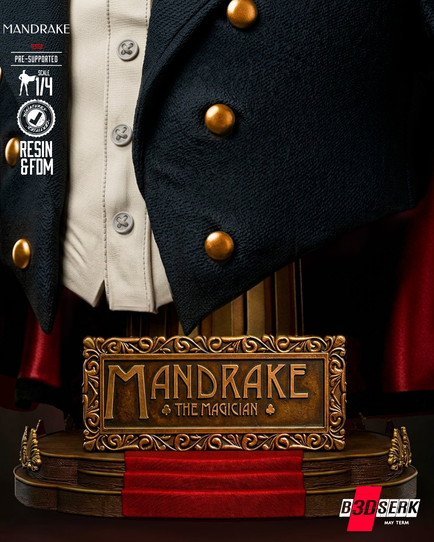 Mandrake (Bust) 3D Model Kit - 4 or 8 scale (Fan Art)