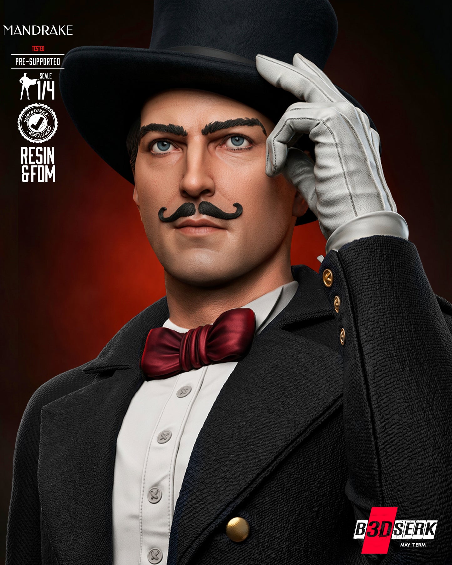 Mandrake (Bust) 3D Model Kit - 4 or 8 scale (Fan Art)