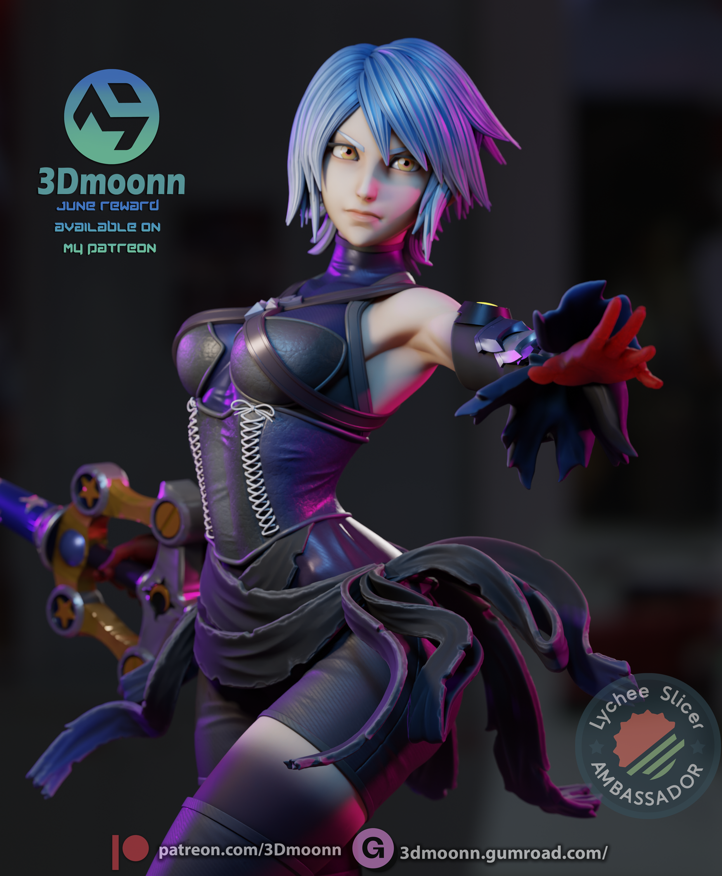 Aqua  (Kingdom Hearts) - 3d Printed 1:6 model kit (Fan Art)