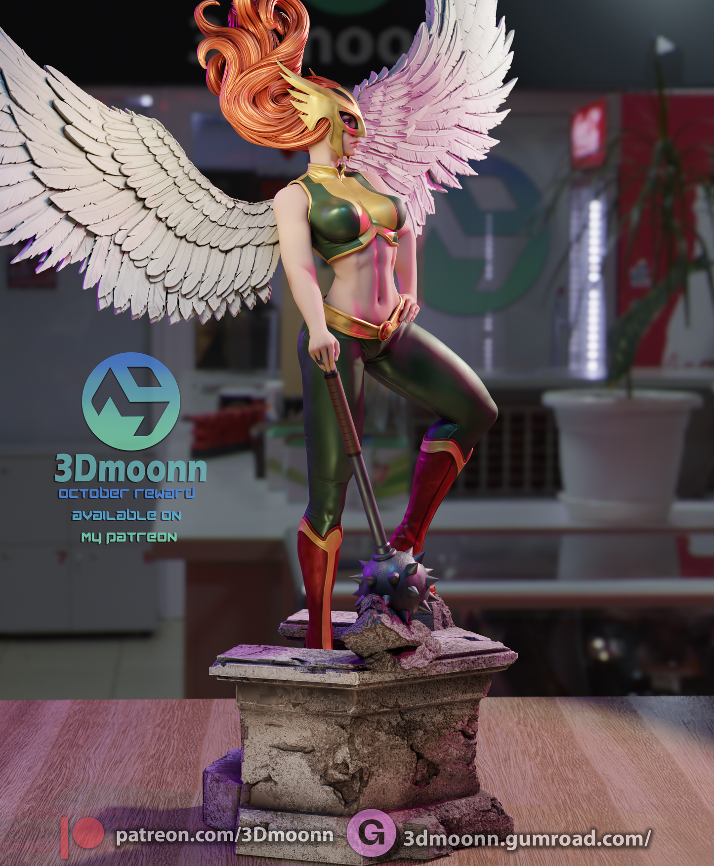 Hawkgirl (Shiera Sanders) - 3d Printed 1:6 model kit (Fan Art)