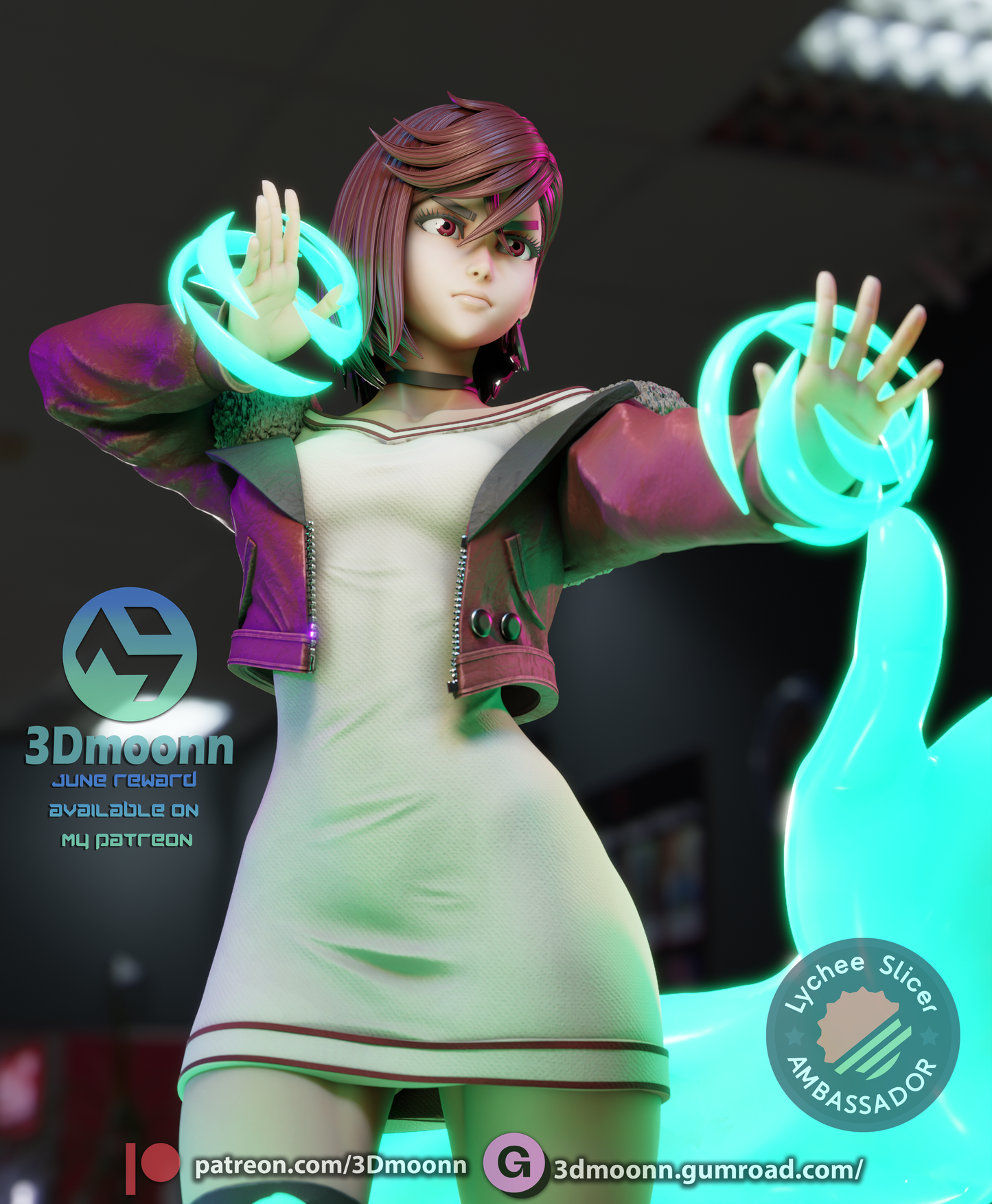 Momo Ayase (Dandadan) - 3d Printed 1:6 model kit (Fan Art)