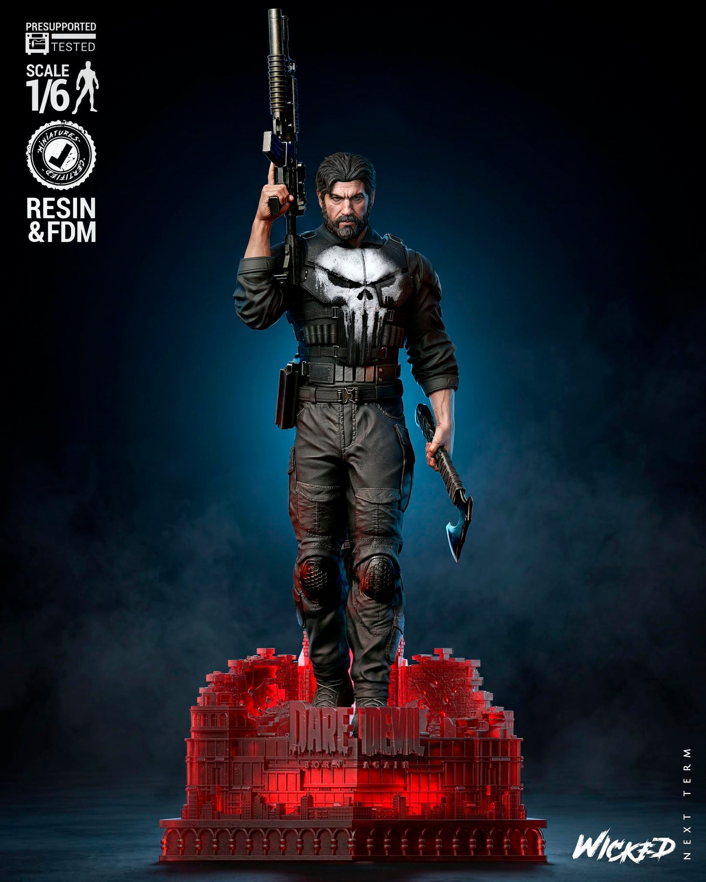 The Punisher Sculpt -3d Printed Model Kit - Fan Art