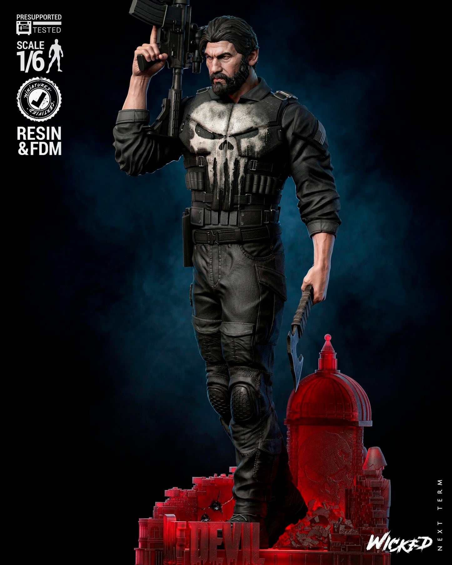 The Punisher Sculpt -3d Printed Model Kit - Fan Art