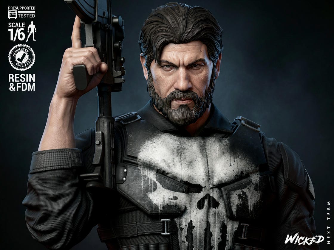 The Punisher Sculpt -3d Printed Model Kit - Fan Art
