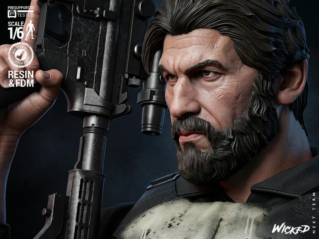 The Punisher Sculpt -3d Printed Model Kit - Fan Art