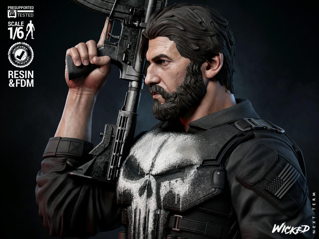 The Punisher Sculpt -3d Printed Model Kit - Fan Art