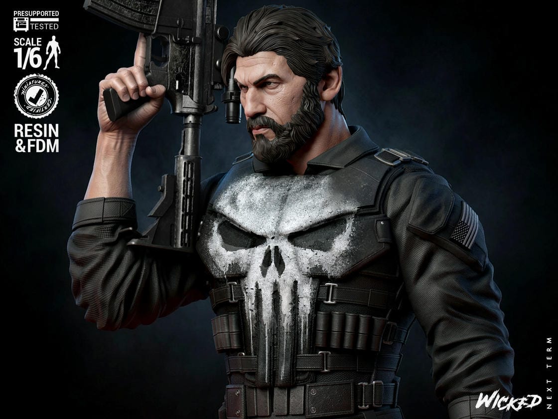 The Punisher Sculpt -3d Printed Model Kit - Fan Art