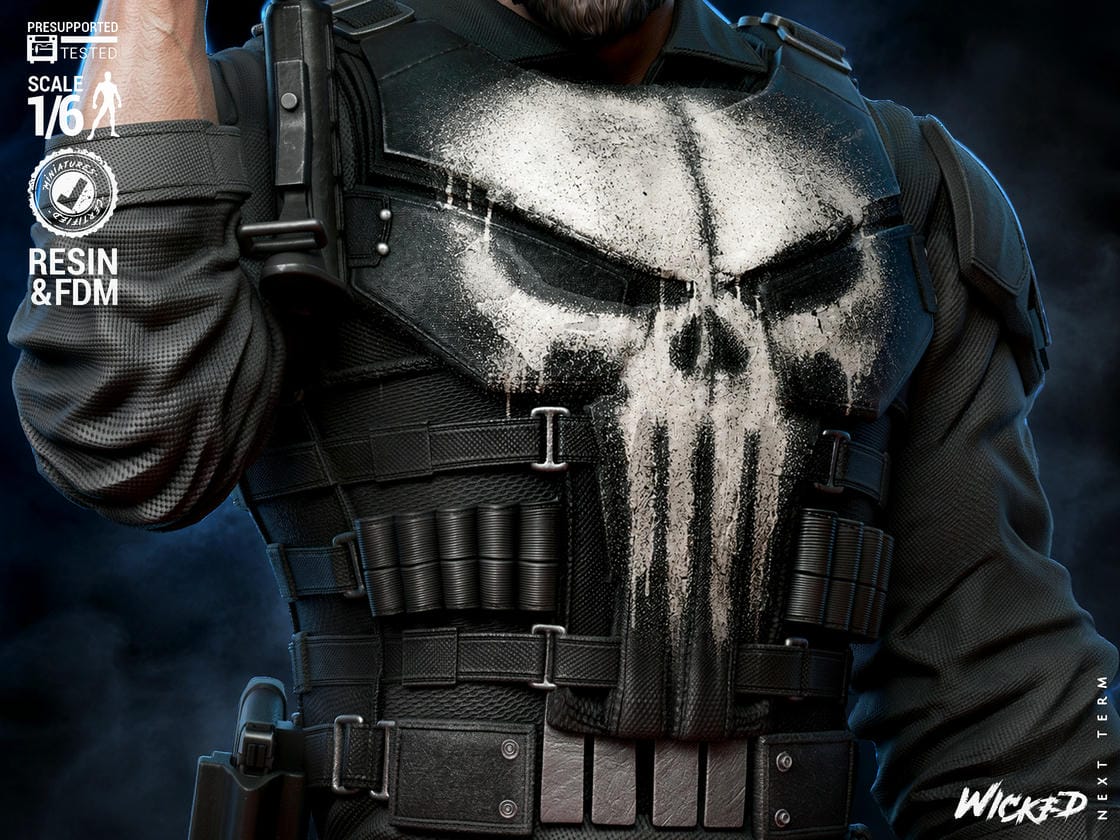 The Punisher Sculpt -3d Printed Model Kit - Fan Art