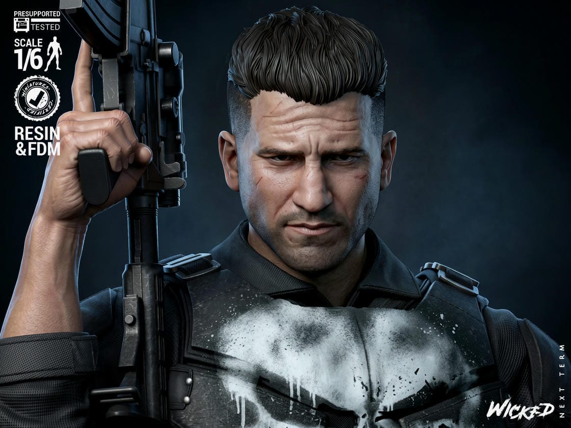 The Punisher Sculpt -3d Printed Model Kit - Fan Art
