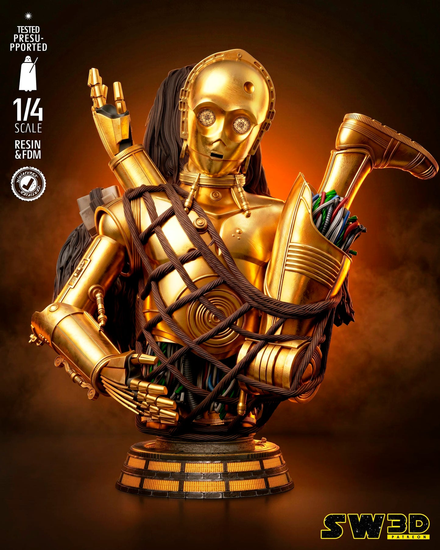 Chewbacca Bust (Star Wars) - 3D printed model kit (Fan Art)
