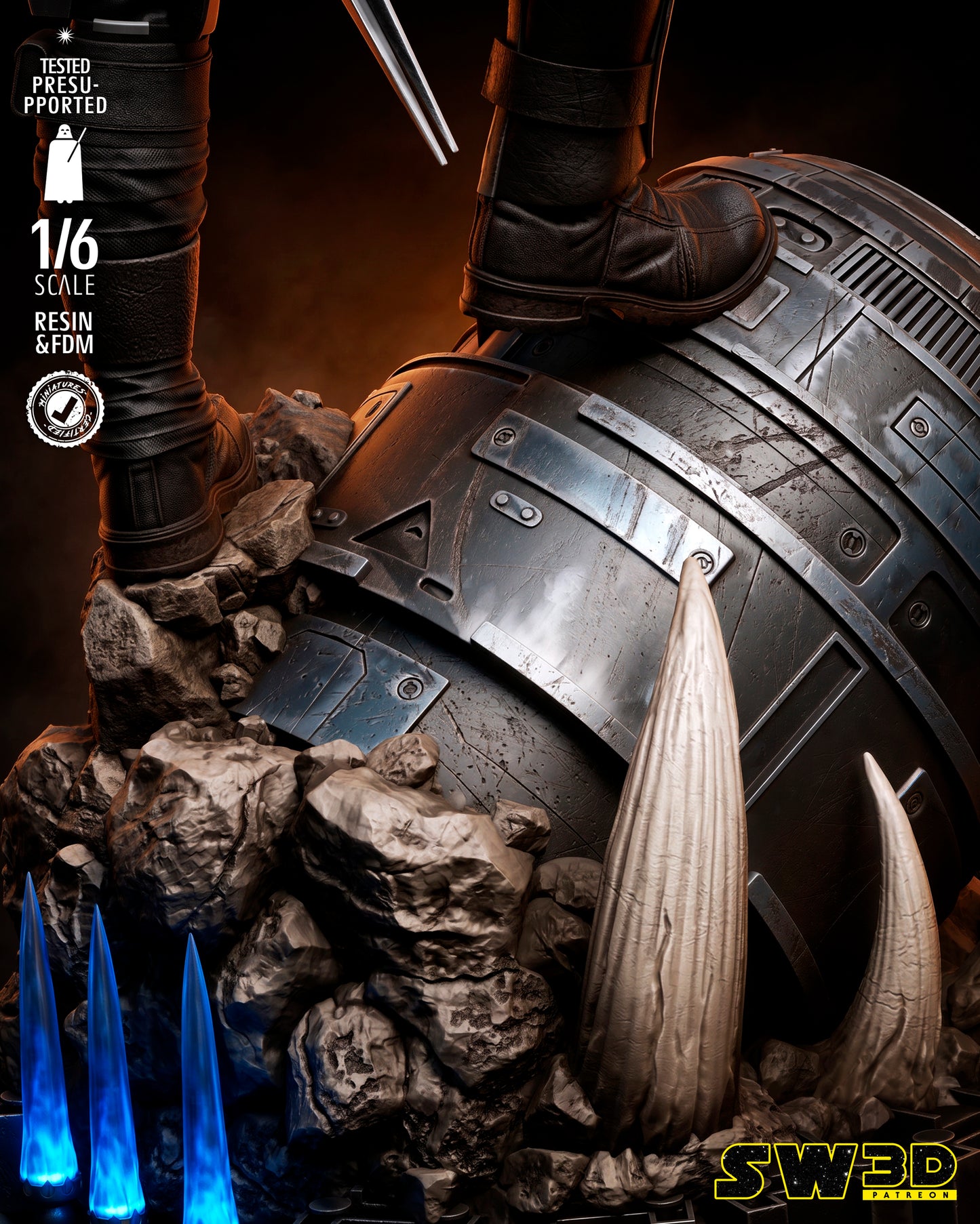 Mandalorian & Grogu (Star Wars) - 3D printed model kit (Fan Art)