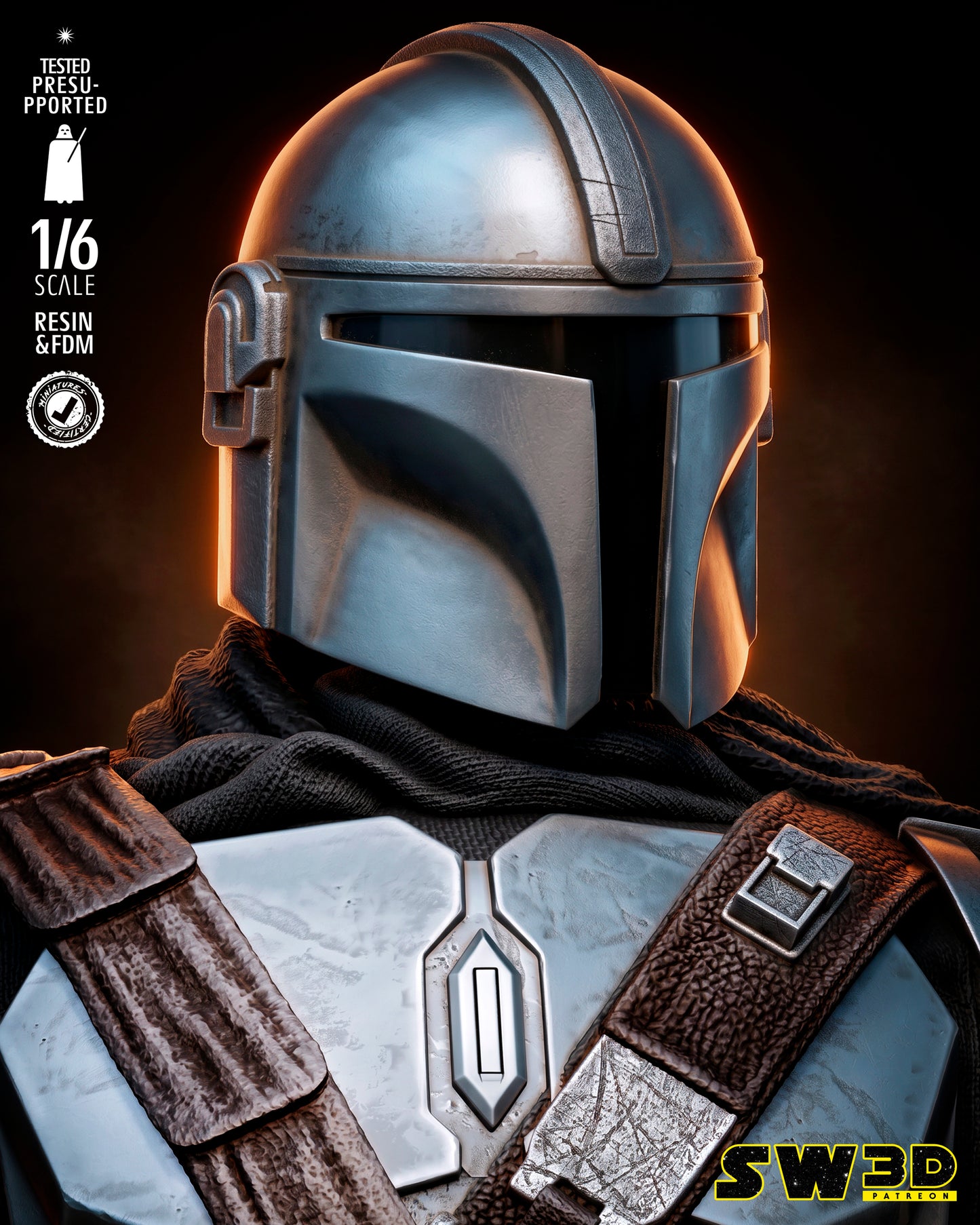 Mandalorian & Grogu (Star Wars) - 3D printed model kit (Fan Art)