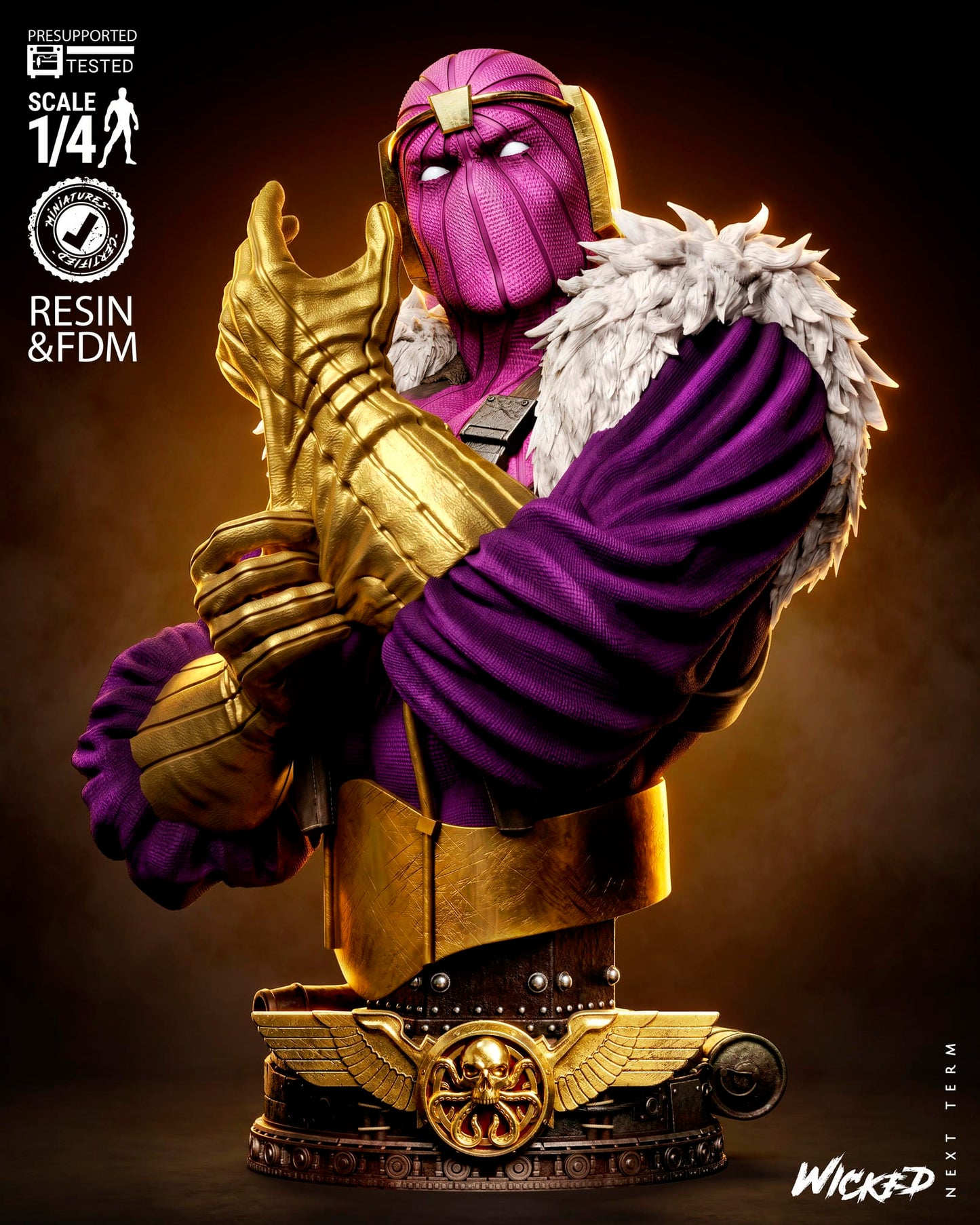 Baron Zemo  Bust -3d Printed Model Kit - Fan Art