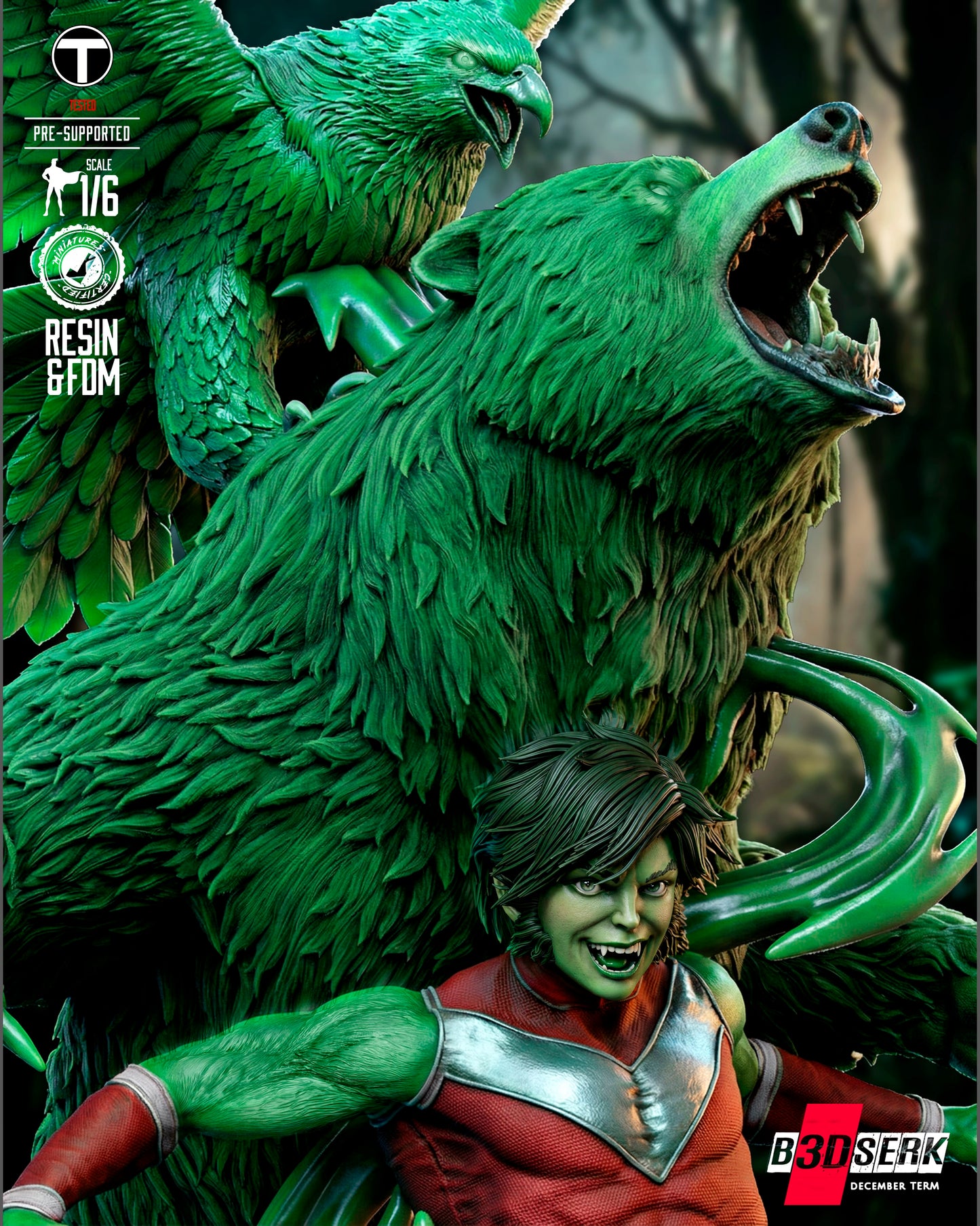 Beast Boy - Sculpt - 6 or 12 scale - 3D Print Model Kit - Fan Art