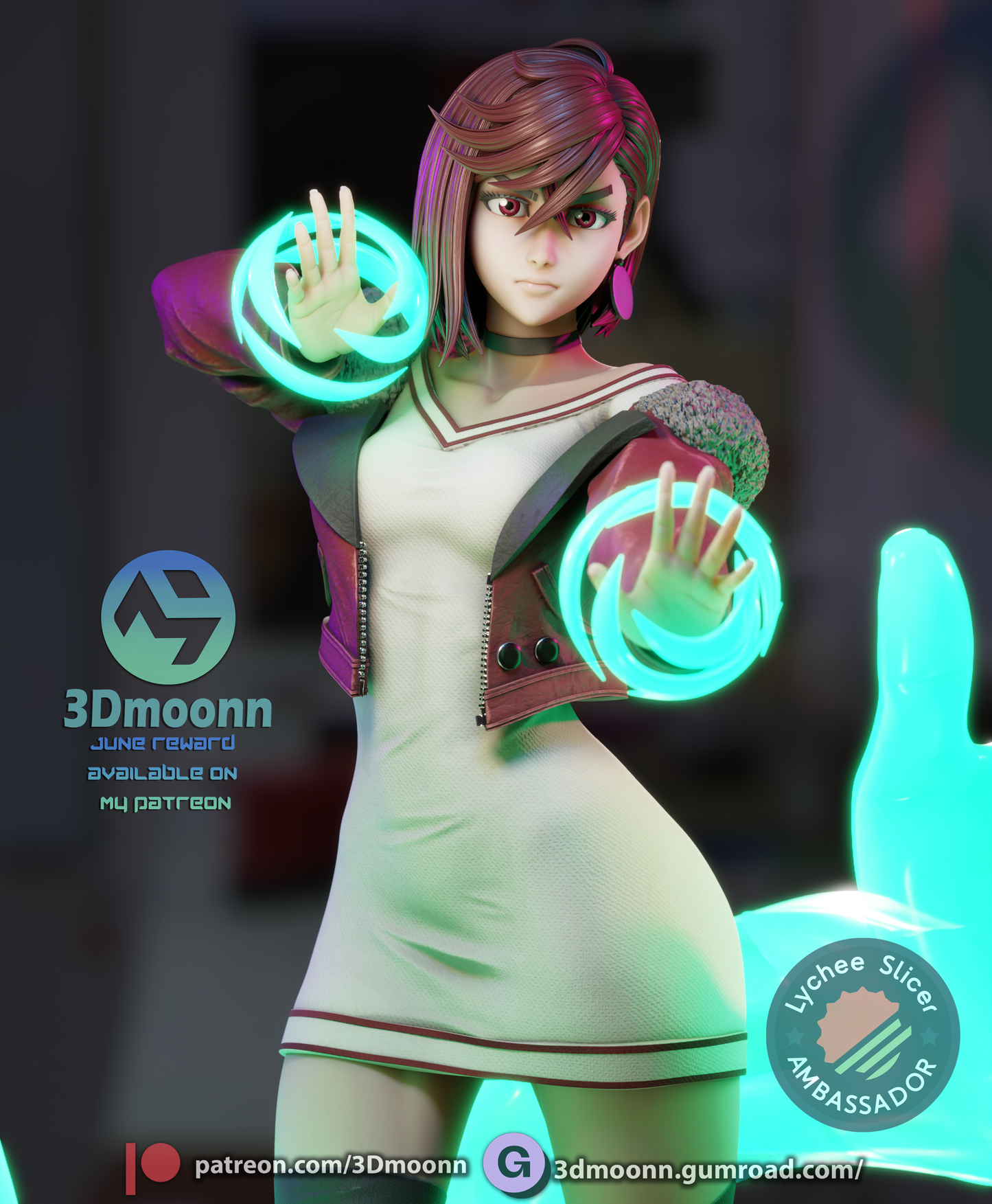 Momo Ayase (Dandadan) - 3d Printed 1:6 model kit (Fan Art)