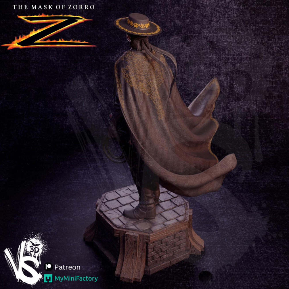Zorro (Mask of Zorro) - Sculpt - 3d Printed Model Kit