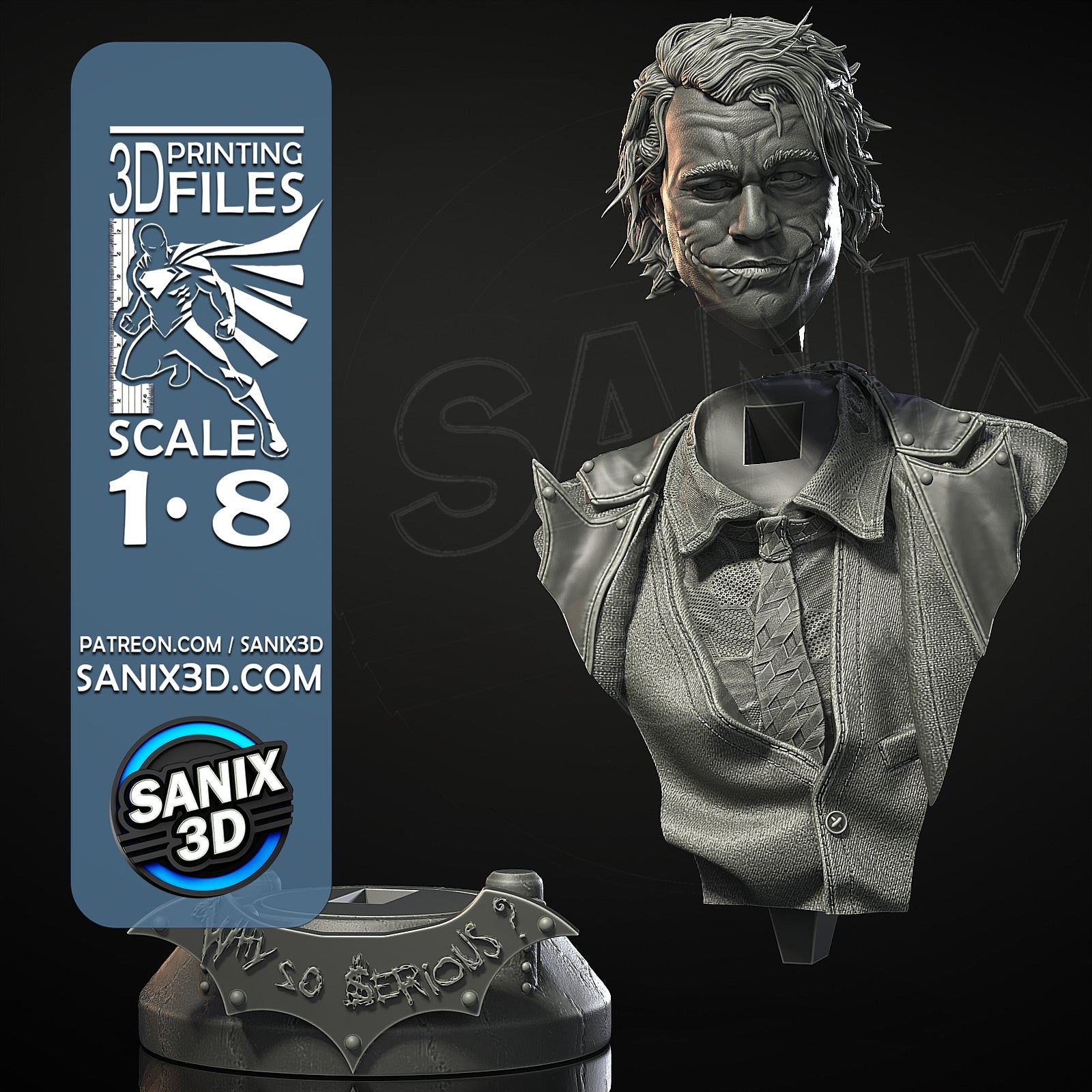 Heath Ledger (Joker) - Fan Art - 3D Print kit