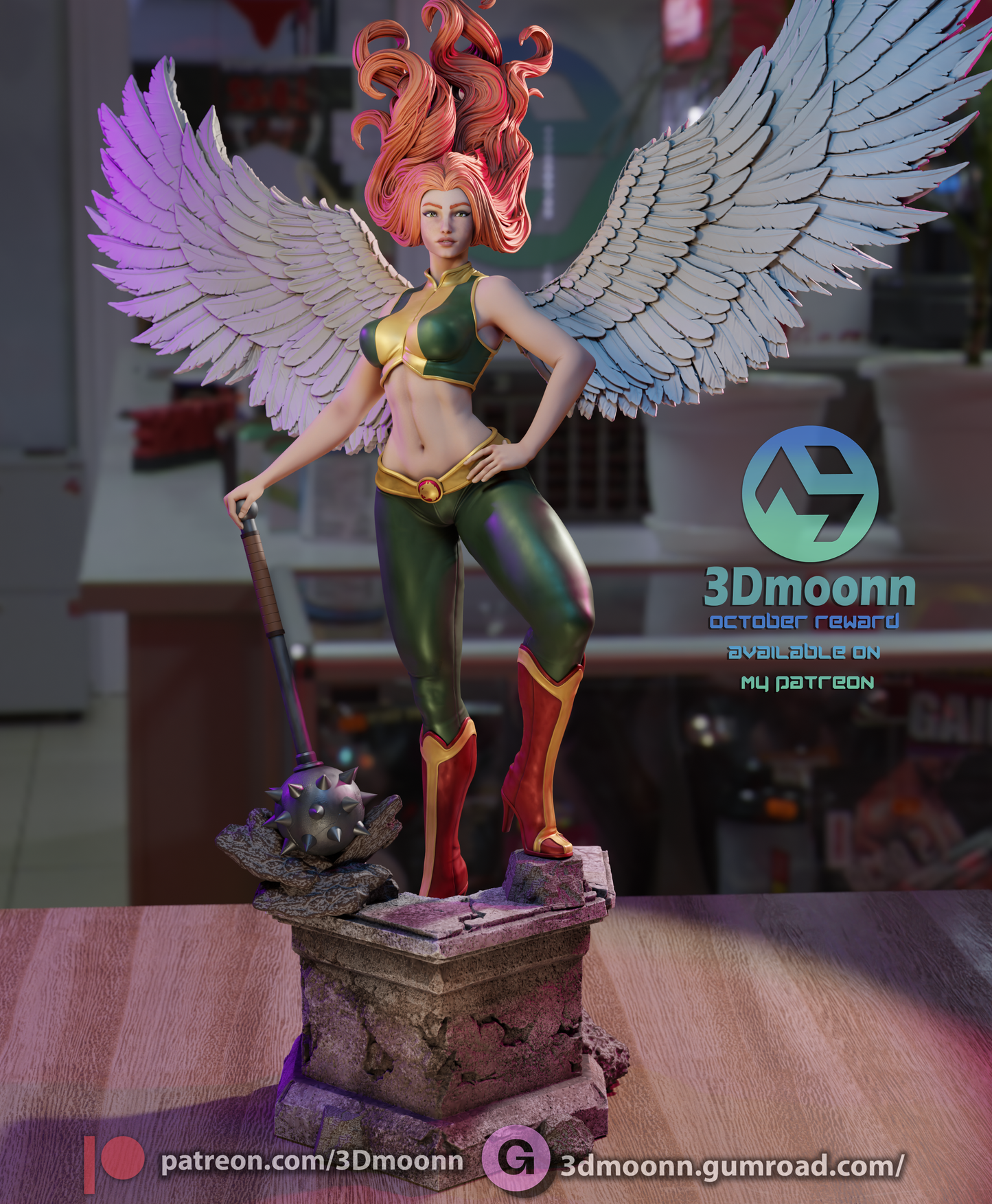 Hawkgirl (Shiera Sanders) - 3d Printed 1:6 model kit (Fan Art)