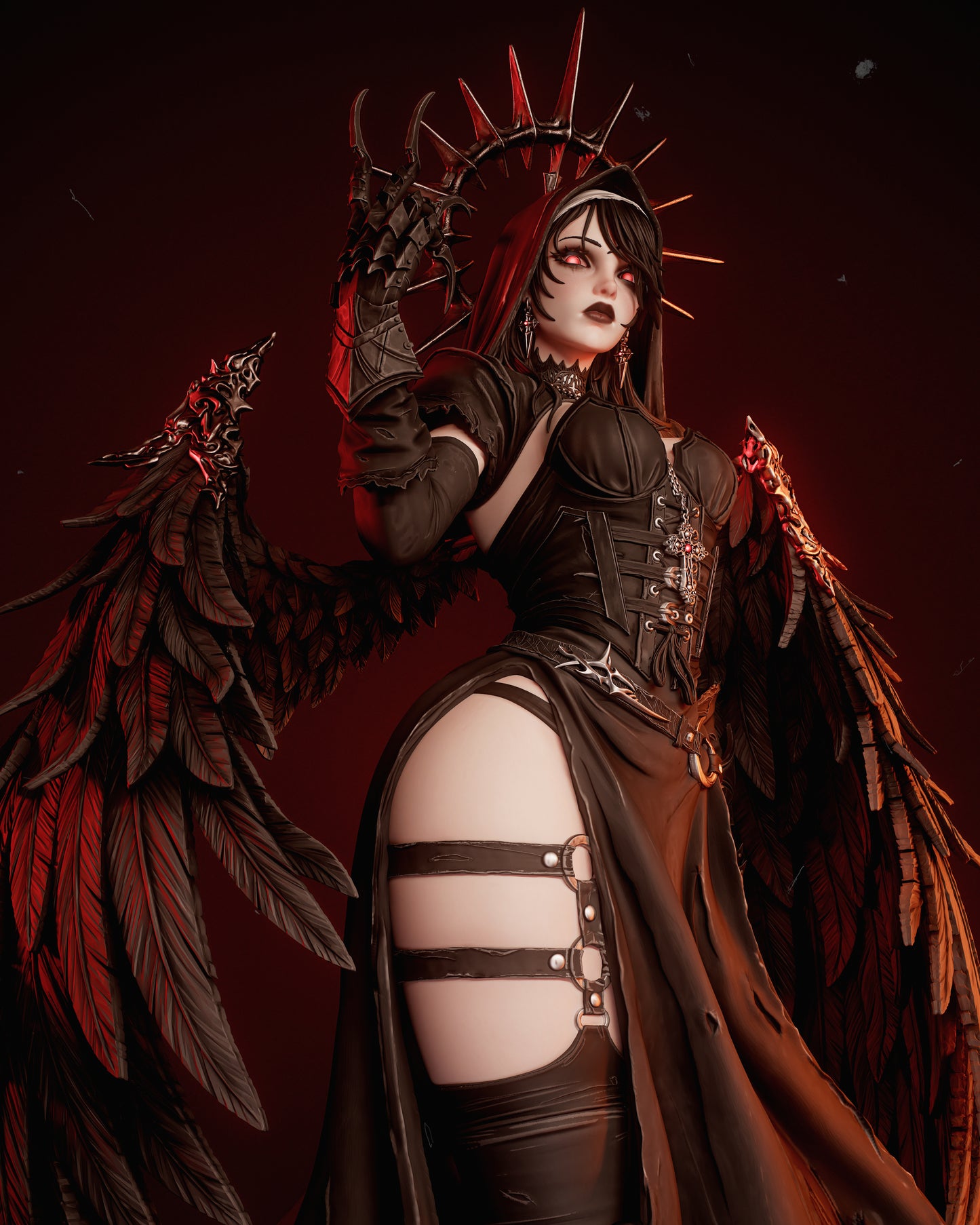 Corrupted Nun - 3D Printed Model Kit Statue 9 scale and 6 scale