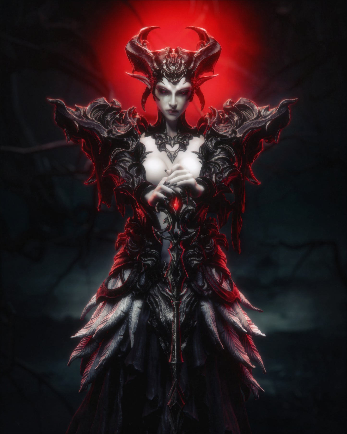 Queen of the Ashen - 3d Printed Statue Model Kit - 6 scale