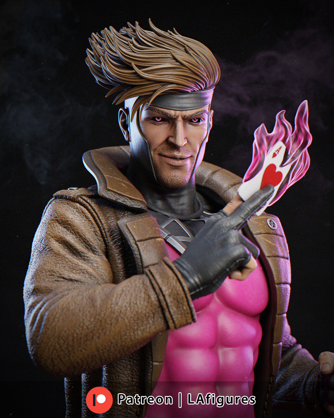 Gambit (X-Men) Statue - Fan Art 6,10 or 12 scale 383mm to 132mm 3D Print