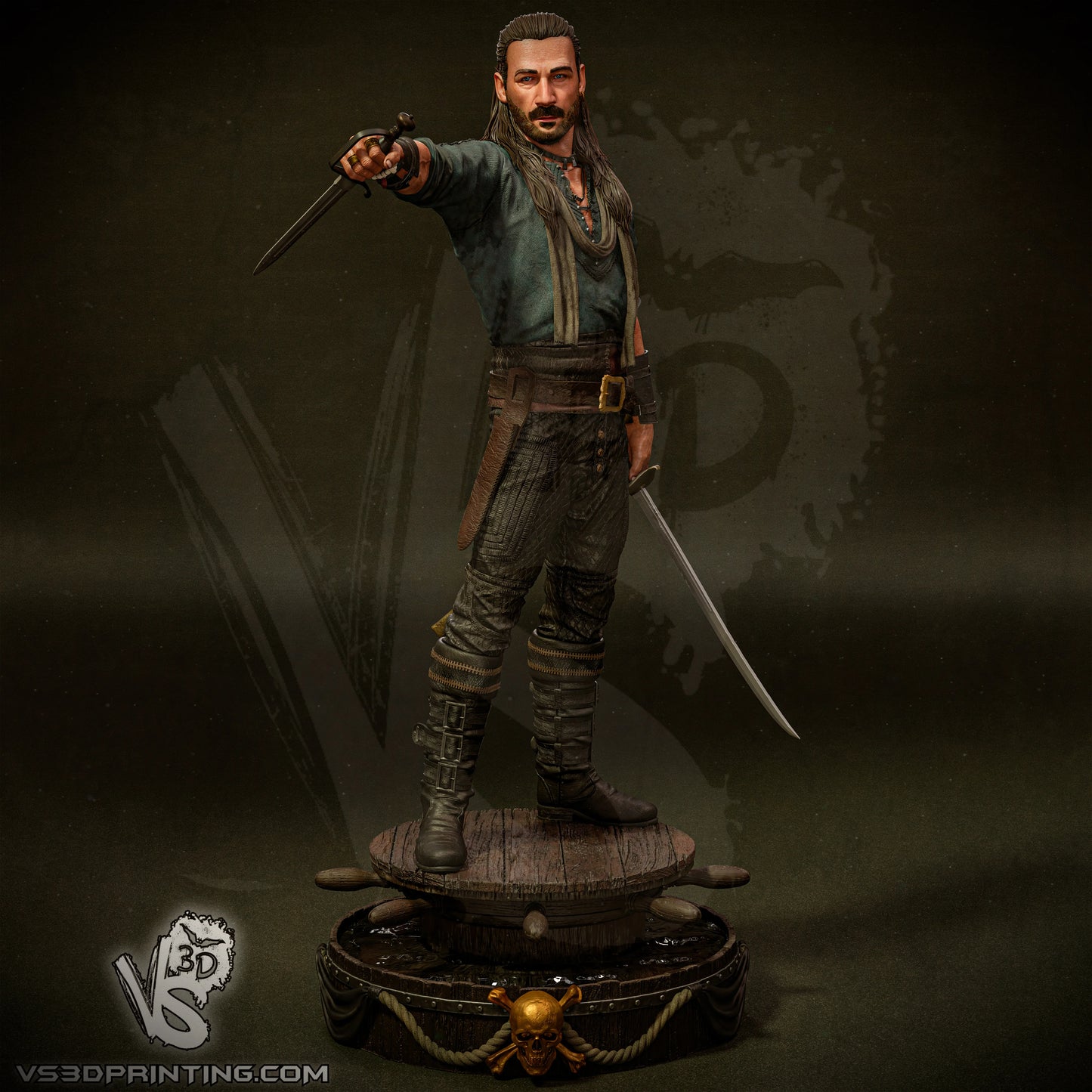 Charles Vane (Black Sails) - Sculpt - 3d Printed Model Kit