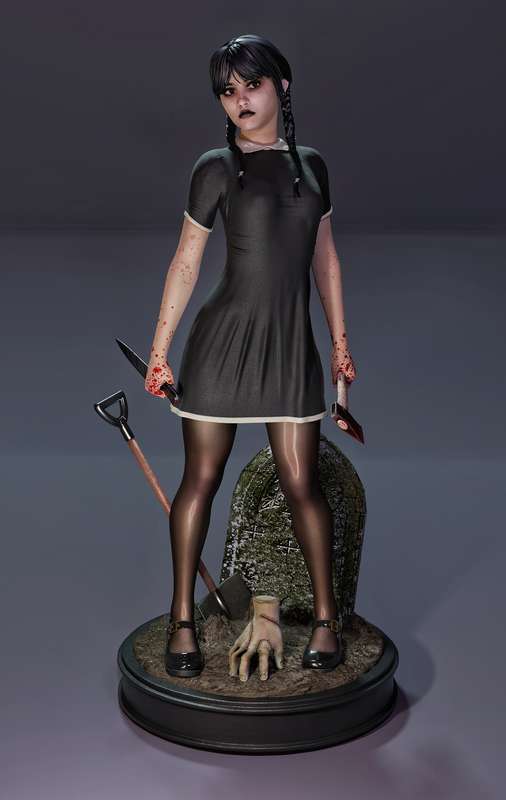 Wednesday Addams - 3D printed Statue