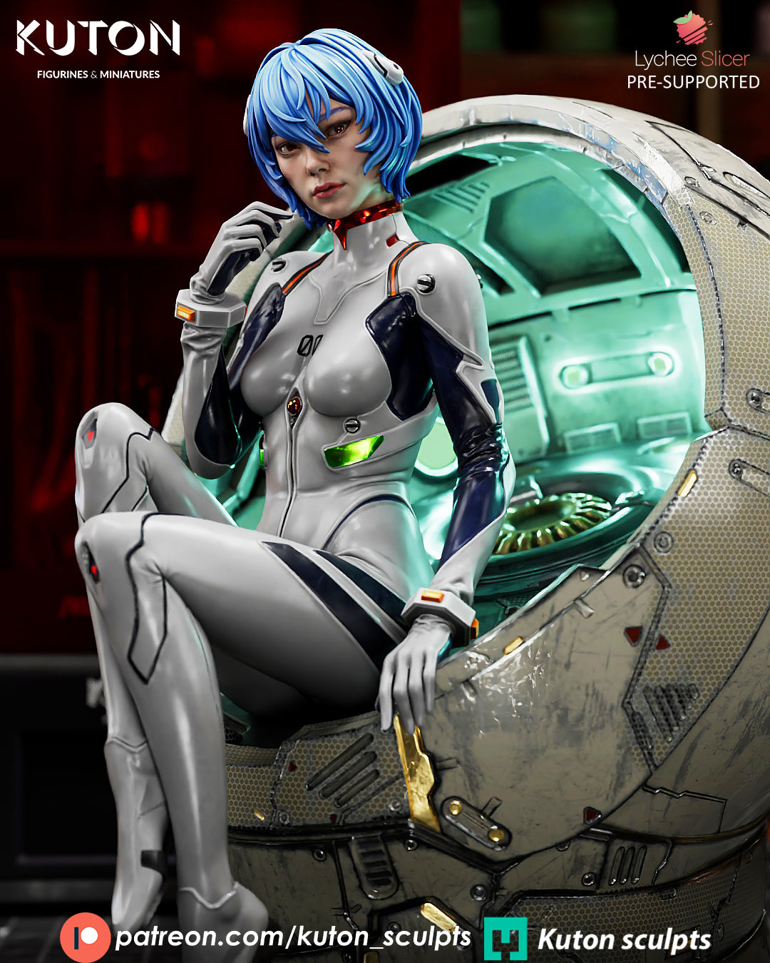 Rei Ayanami - Evangelion 3D Printed Model Kit 10 Scale