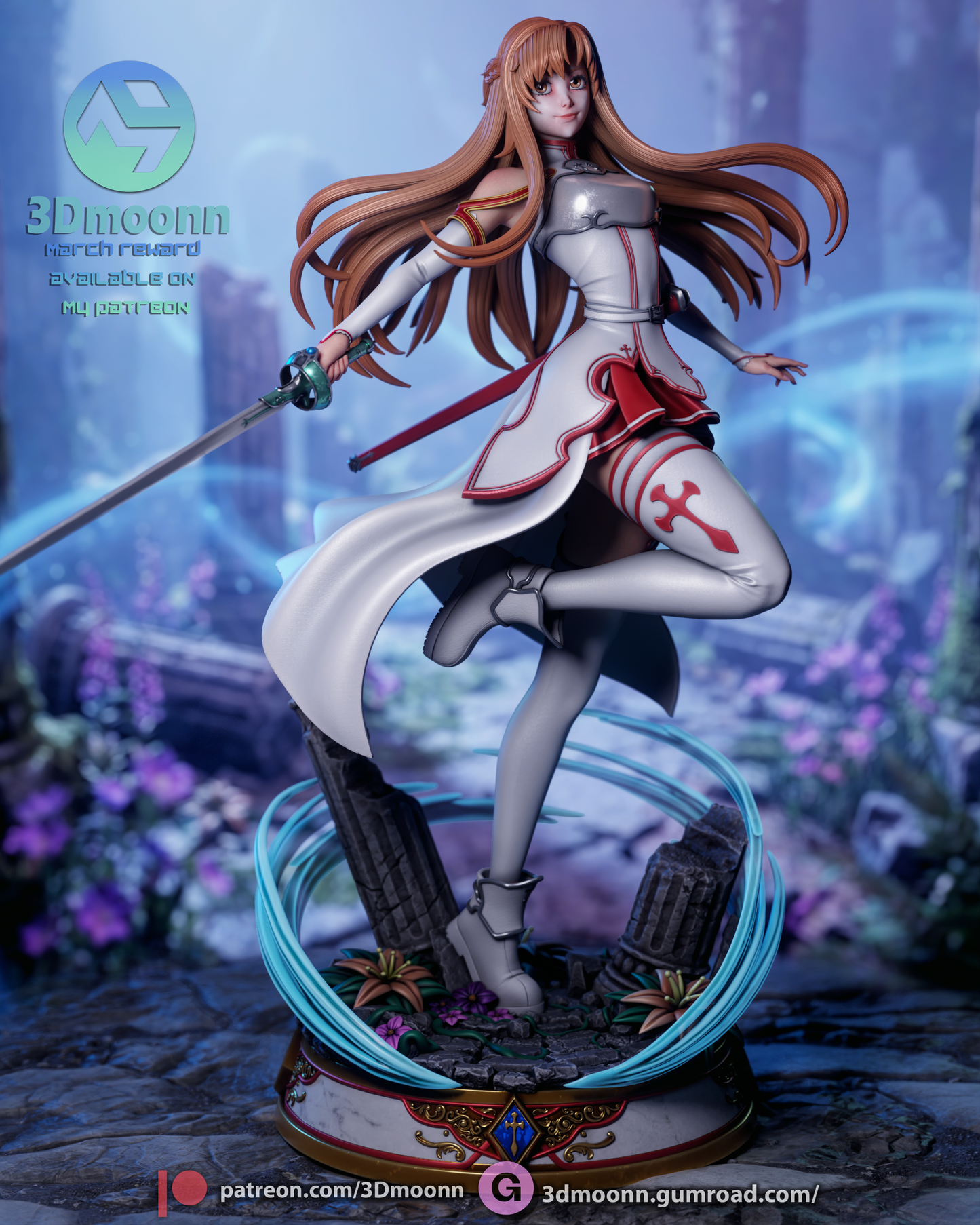 Asuna (Sword Art Online) - 3D Printed Statue model kit (Fan Art)