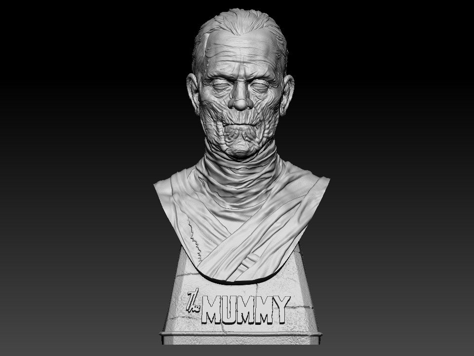 The Mummy Bust- 3D Printed Model Bust 145mm