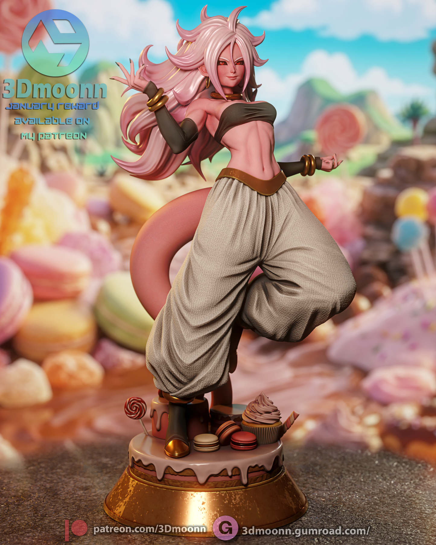 Android 21 (Dragon Ball FighterZ) - 3D Printed model kit (Fan Art)