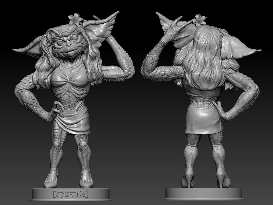 Greta -Germlin - - 3D Printed Statue model kit Statue 180mm