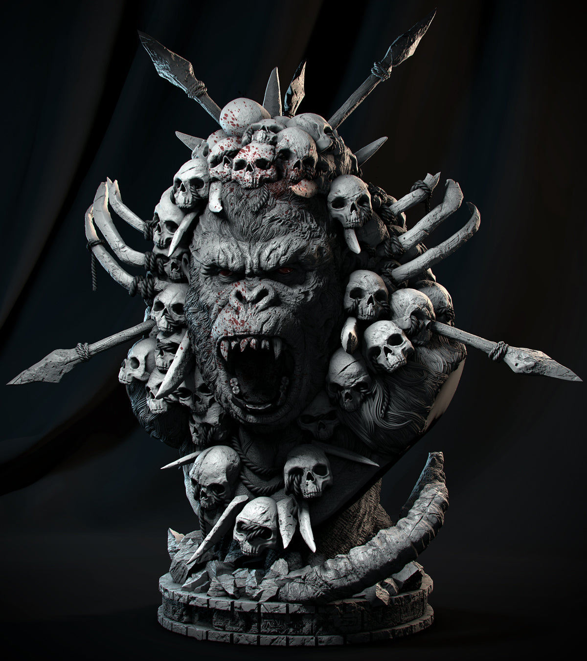 King Kong Bust - 3D Printed - 125mm or 250mm available