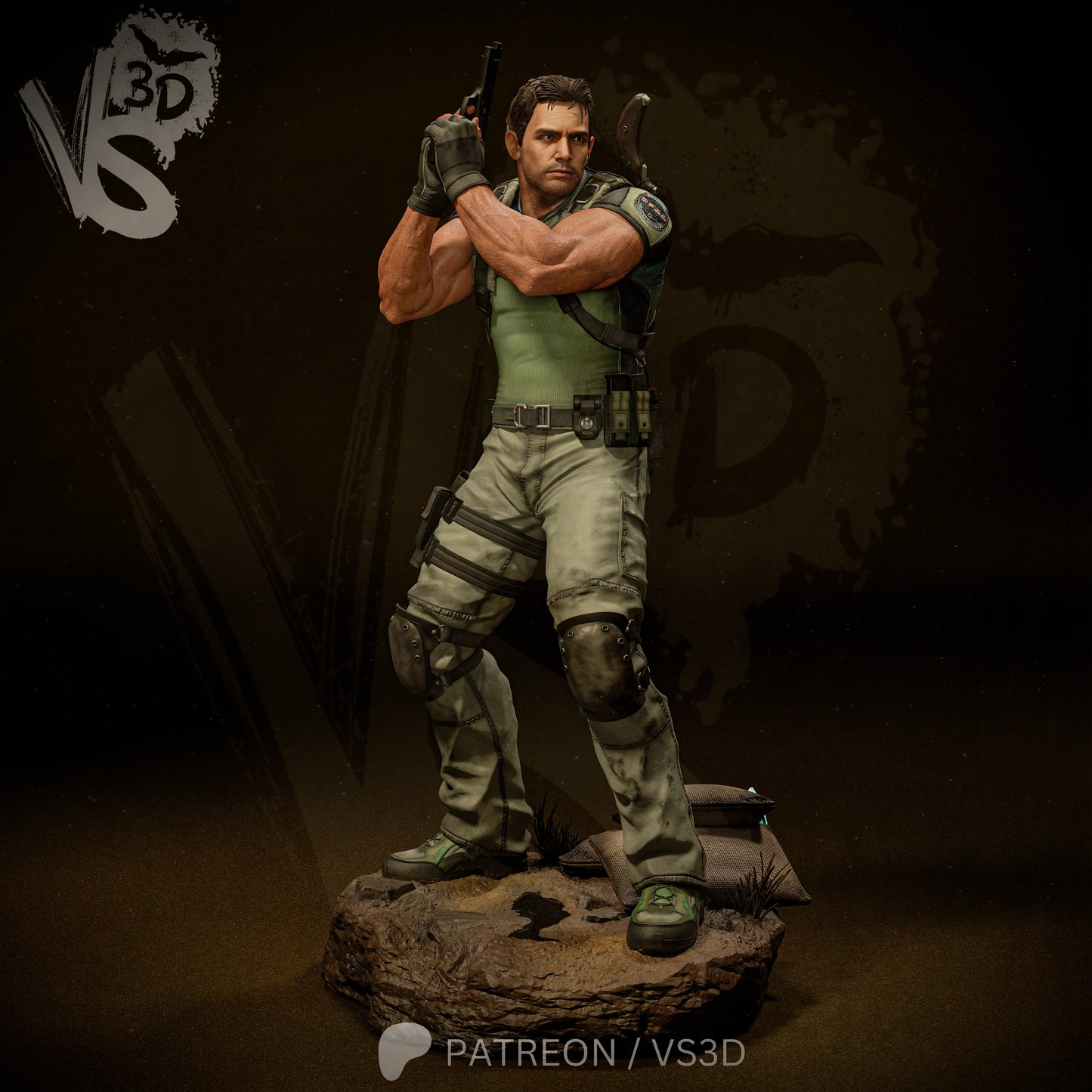Chris Redfield (Resident Evil) - Sculpt - 3d Printed Model Kit