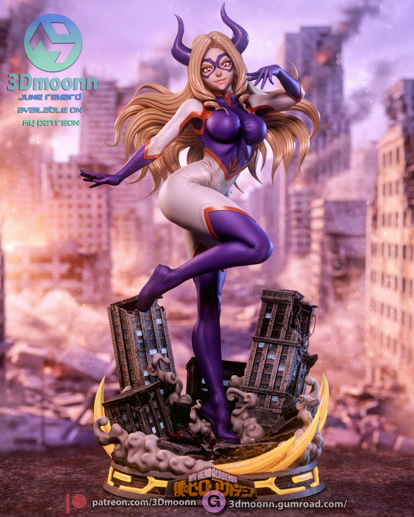 Mount Lady - Yu Takeyama - - 3D Printed Statue - 6 Scale