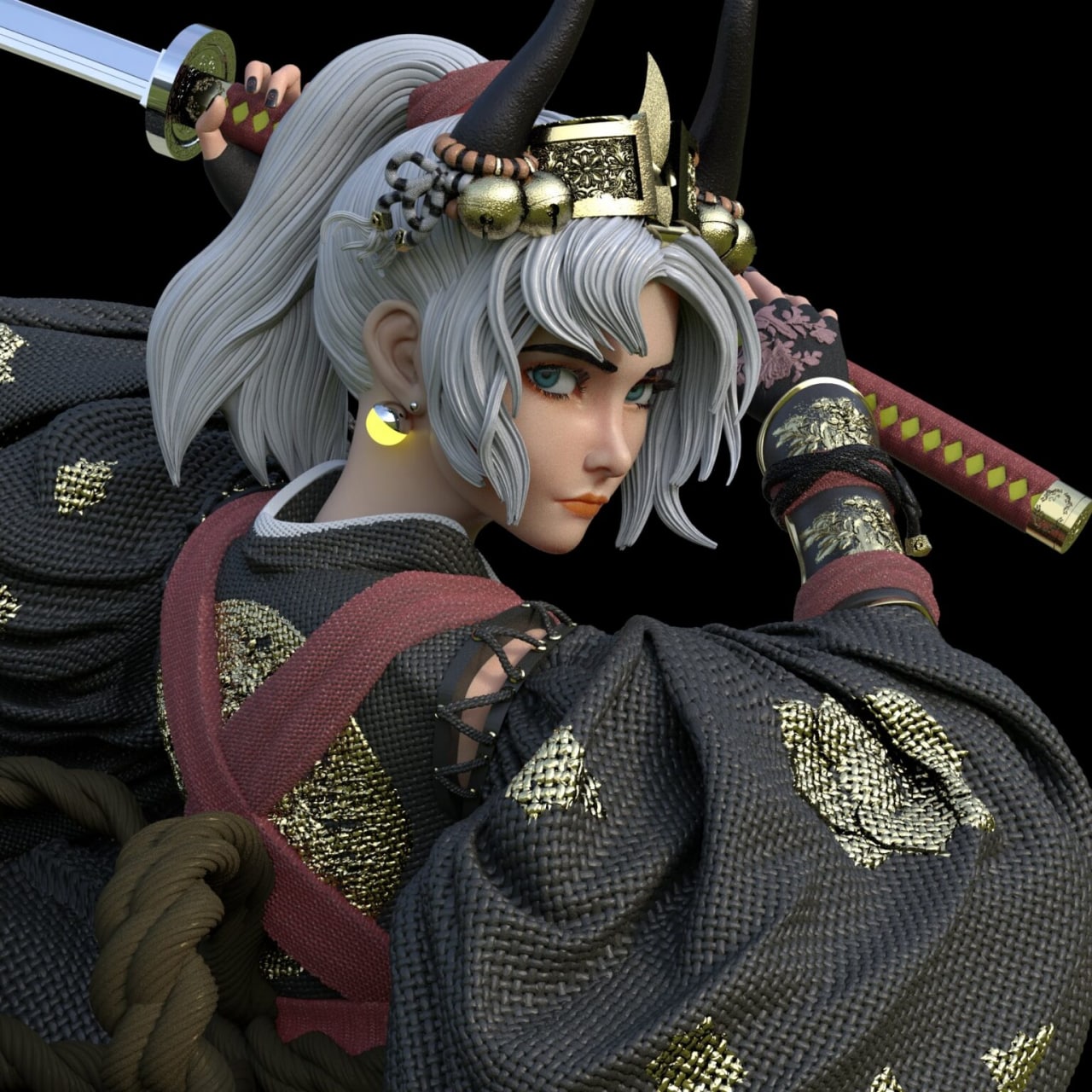 Japanese Warrior 3D Print - Unpainted and Unassembled