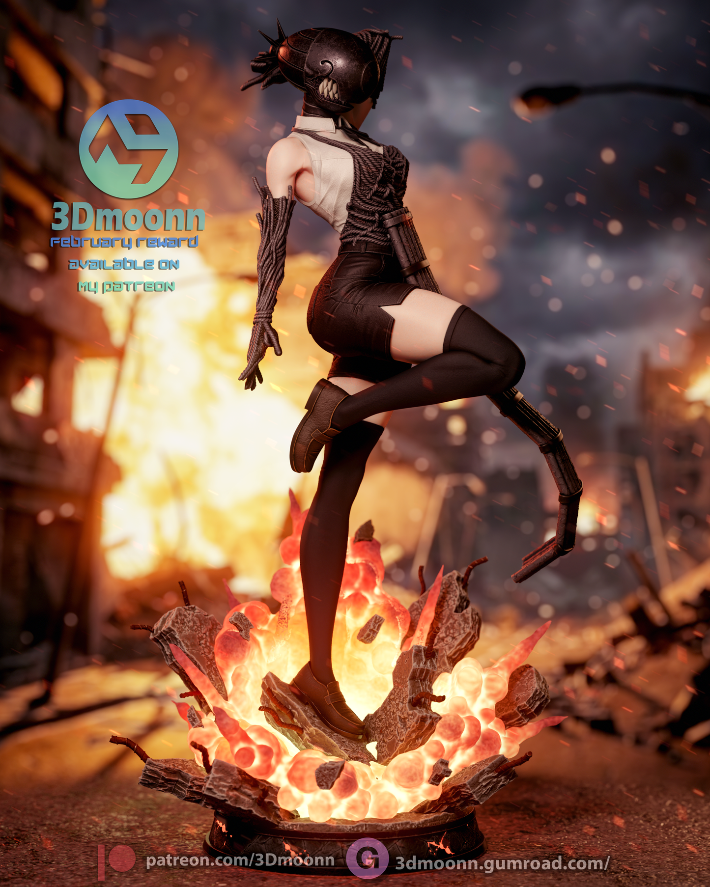 Reze (Chainsaw Man) - 3d Printed 1:6 model kit (Fan Art)
