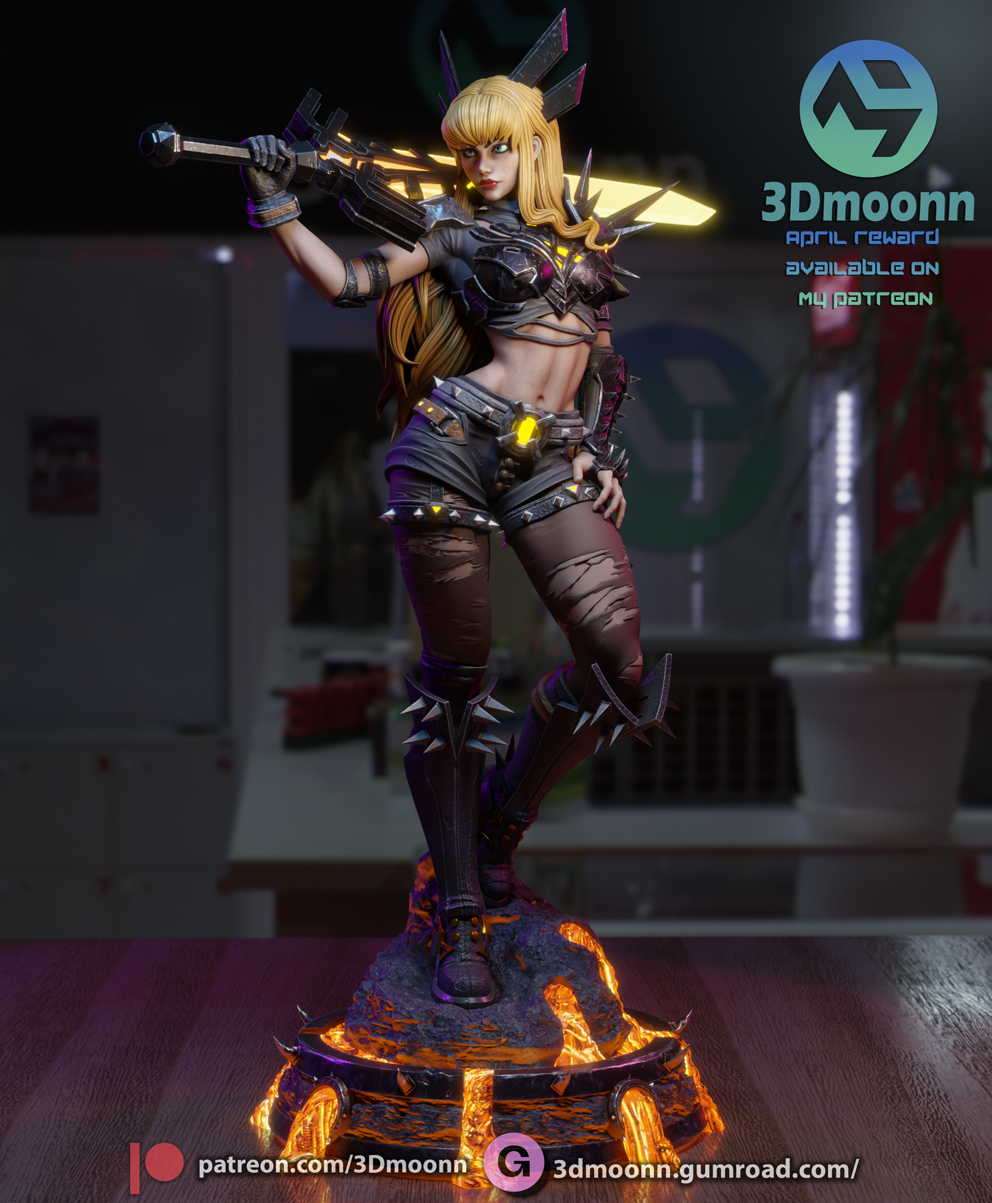 Magik - 3d Printed Statue Model Kit - unpainted and unassembled