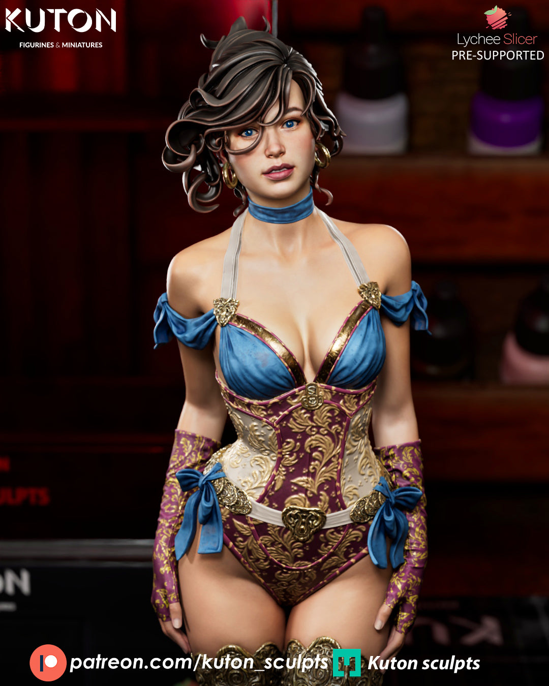 Love Lace 3D Printed Model Statue / Bust Female statue