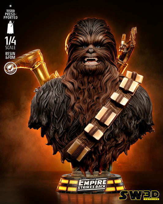 Chewbacca Bust (Star Wars) - 3D printed model kit (Fan Art)