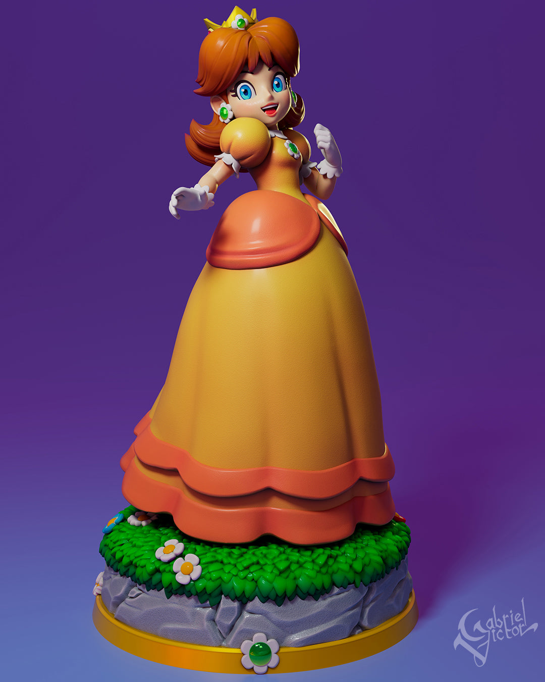 Daisy - Mario 3D Printed model, unassembled and unpainted