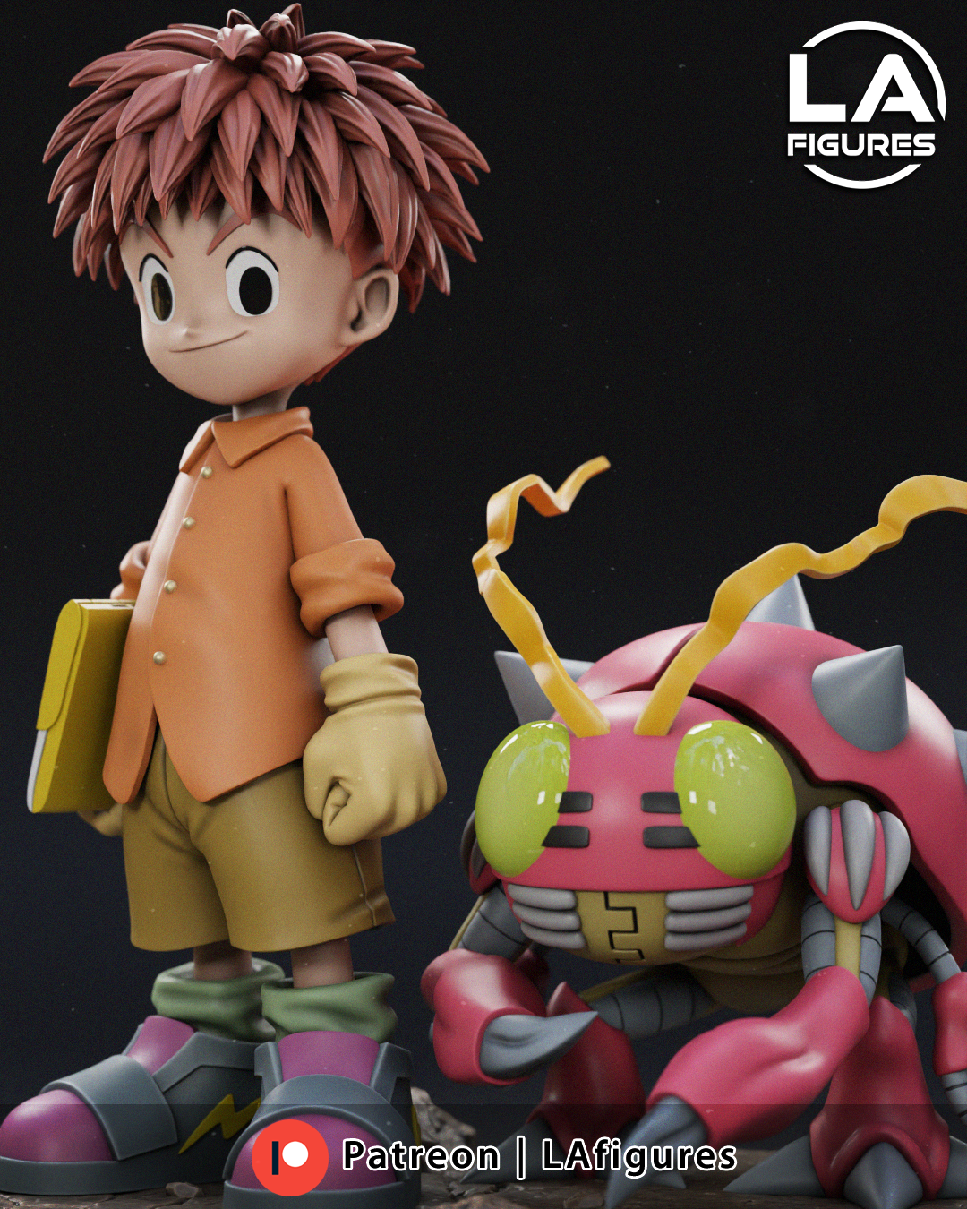 Izzy and Tentomon (Digimon) Statue - 154mm - 3D Print Fan Art