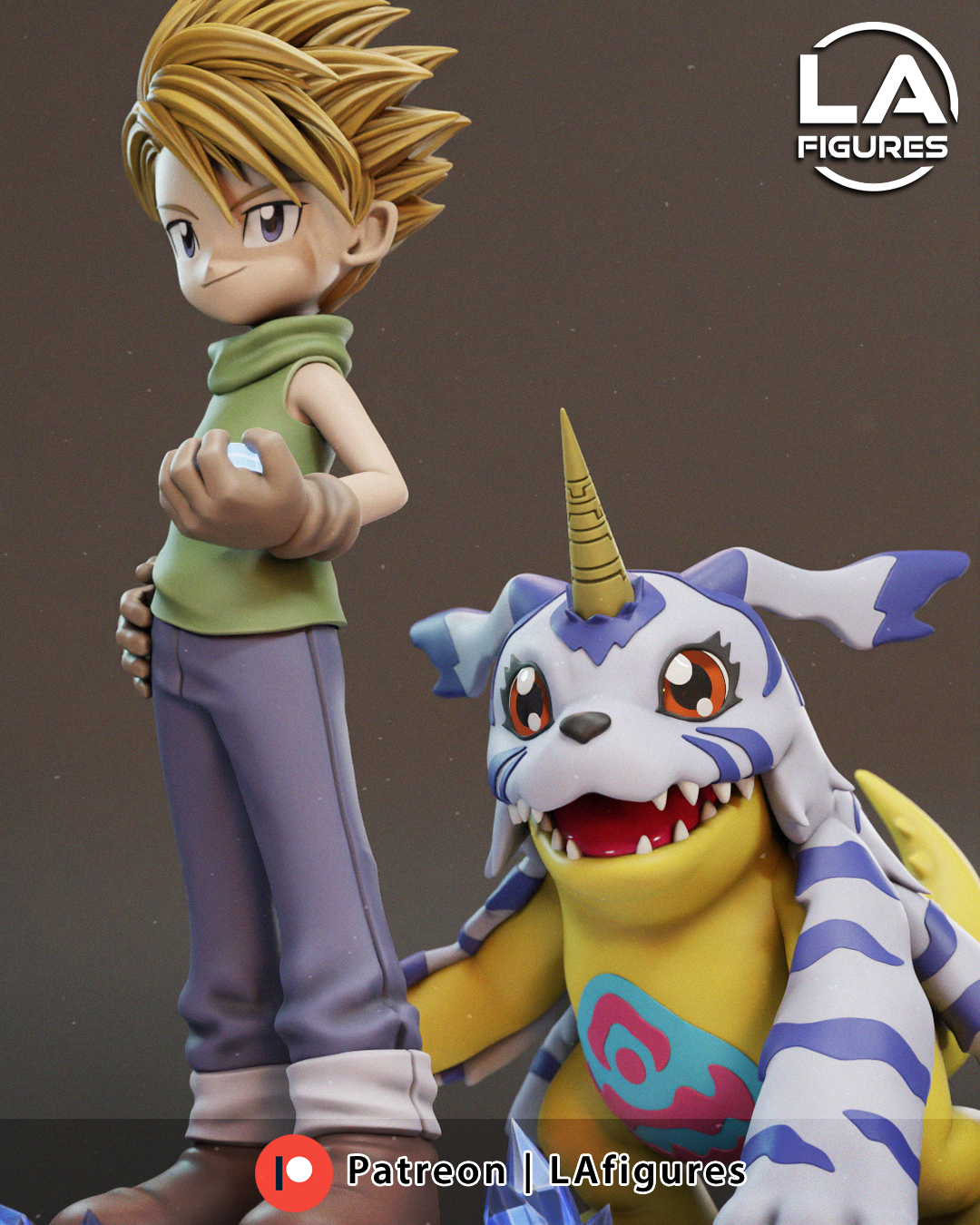 Matt and Gabumon (Digimon) Statue - 187mm - 3D Print Fan Art